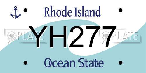 YH277 Rhode Island License Plate