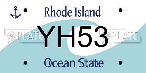 YH53 Rhode Island License Plate