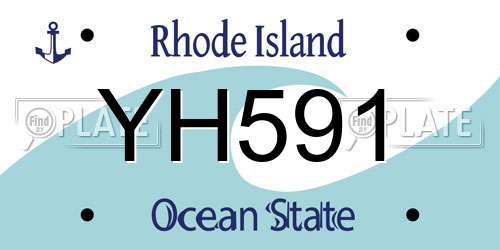 YH591 Rhode Island License Plate