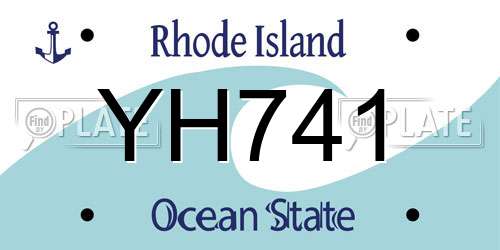 YH741 Rhode Island License Plate