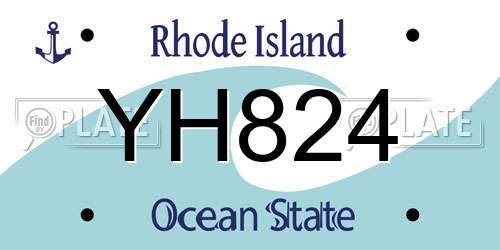 YH824 Rhode Island License Plate