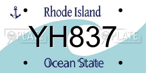 YH837 Rhode Island License Plate