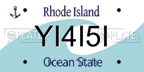 YI4I5I Rhode Island License Plate