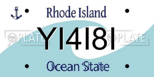 YI4I8I Rhode Island License Plate