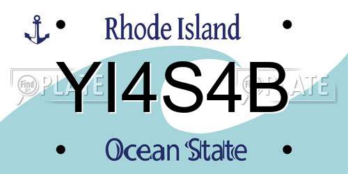 YI4S4B Rhode Island License Plate
