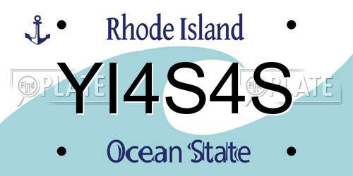 YI4S4S Rhode Island License Plate