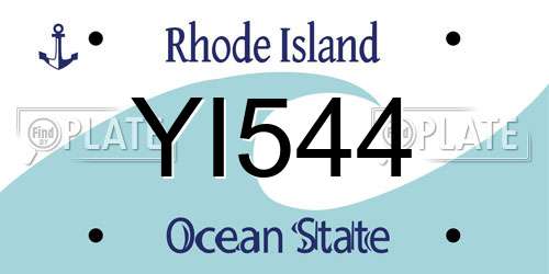YI544 Rhode Island License Plate