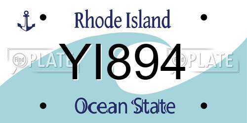 YI894 Rhode Island License Plate