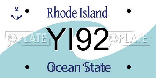 YI92 Rhode Island License Plate