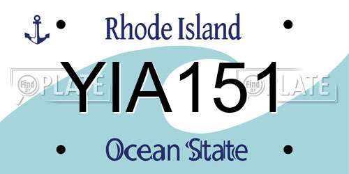 YIA151 Rhode Island License Plate
