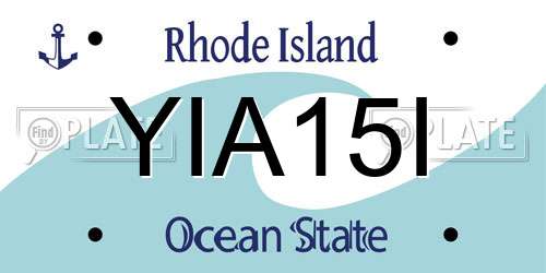 YIA15I Rhode Island License Plate