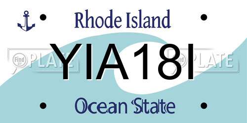 YIA18I Rhode Island License Plate