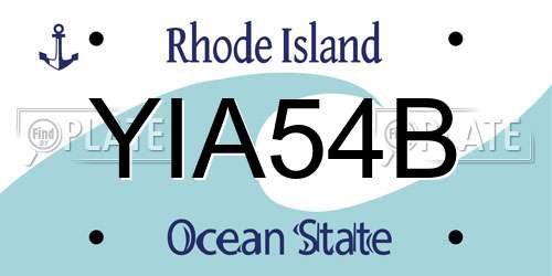 YIA54B Rhode Island License Plate