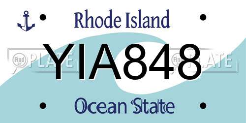 YIA848 Rhode Island License Plate