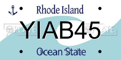 YIAB45 Rhode Island License Plate