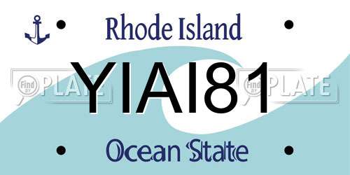 YIAI81 Rhode Island License Plate