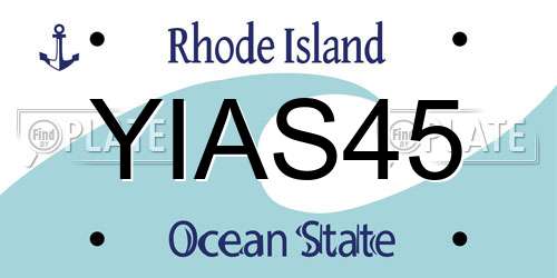 YIAS45 Rhode Island License Plate