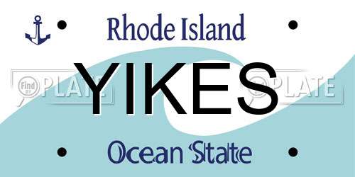 YIKES Rhode Island License Plate
