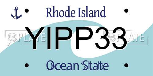 YIPP33 Rhode Island License Plate