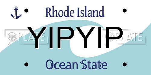 YIPYIP Rhode Island License Plate