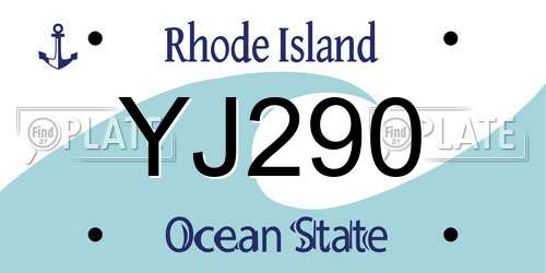 YJ290 Rhode Island License Plate