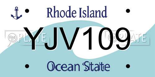 YJV109 Rhode Island License Plate