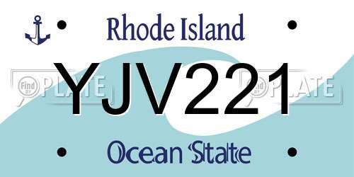 YJV221 Rhode Island License Plate