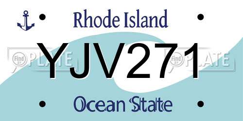 YJV271 Rhode Island License Plate