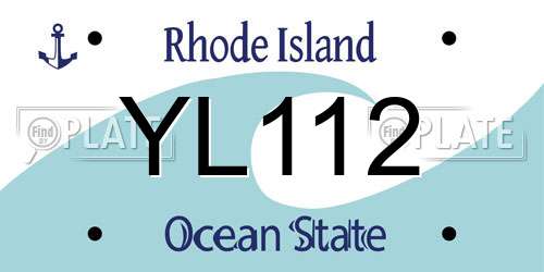YL112 Rhode Island License Plate