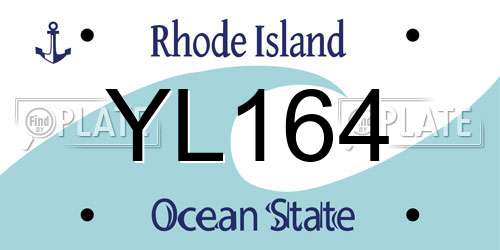 YL164 Rhode Island License Plate