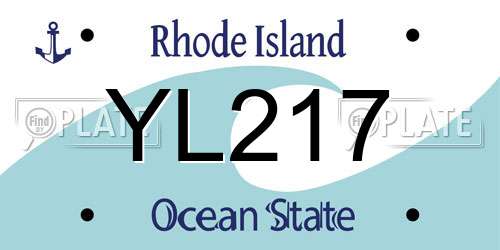 YL217 Rhode Island License Plate