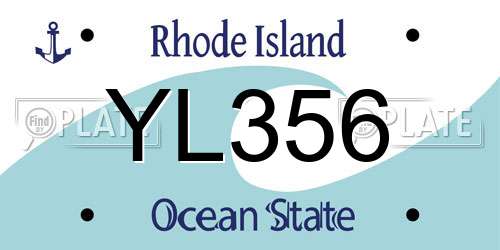 YL356 Rhode Island License Plate