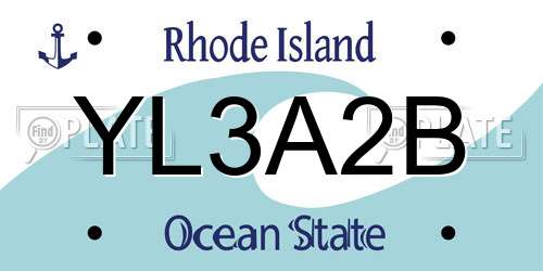 YL3A2B Rhode Island License Plate