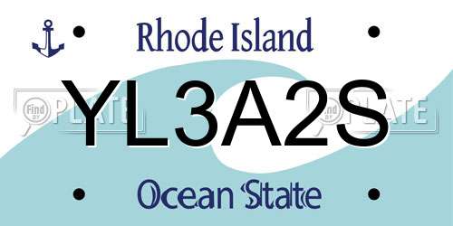 YL3A2S Rhode Island License Plate