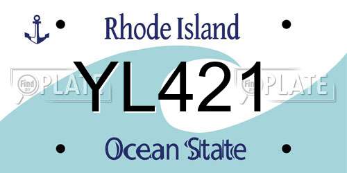 YL421 Rhode Island License Plate