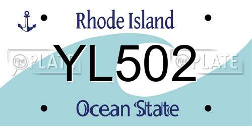 YL502 Rhode Island License Plate