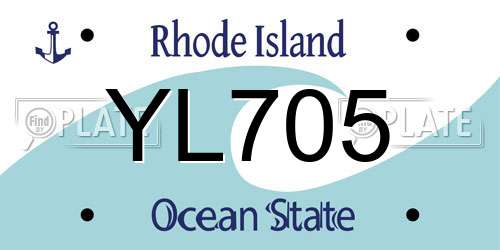 YL705 Rhode Island License Plate