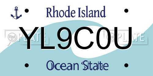 YL9C0U Rhode Island License Plate