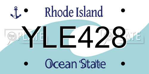 YLE428 Rhode Island License Plate