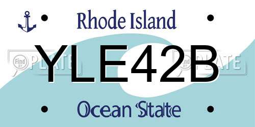 YLE42B Rhode Island License Plate