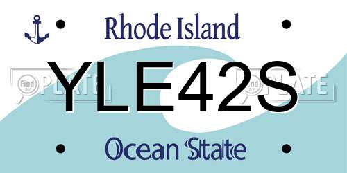 YLE42S Rhode Island License Plate