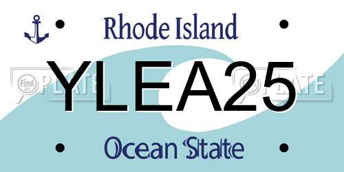YLEA25 Rhode Island License Plate