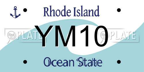 YM10 Rhode Island License Plate
