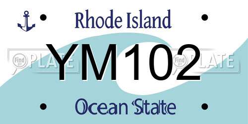 YM102 Rhode Island License Plate