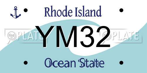 YM32 Rhode Island License Plate