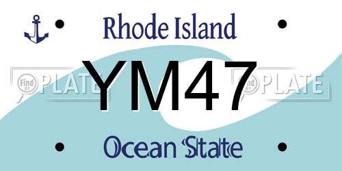 YM47 Rhode Island License Plate