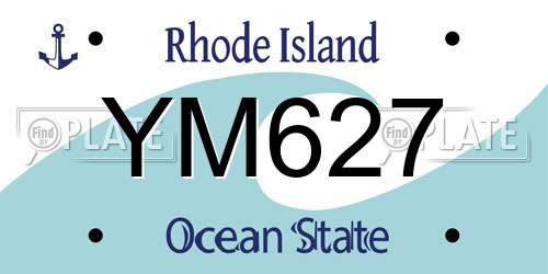 YM627 Rhode Island License Plate