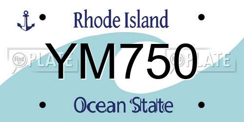 YM750 Rhode Island License Plate