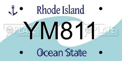 YM811 Rhode Island License Plate