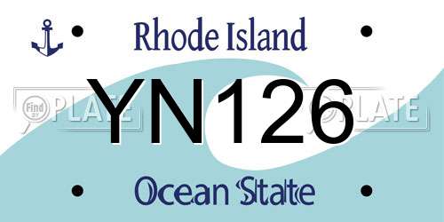 YN126 Rhode Island License Plate